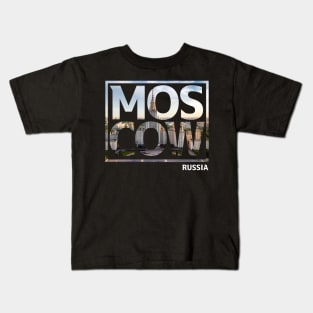 Moscow Russia Typography Kids T-Shirt